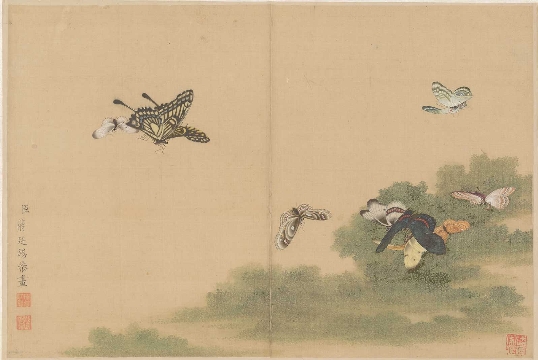 清_蒋廷锡_百蝶图_绢本_42X28cm-12