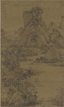 元 王蒙 夏山隐居图立轴绢本57.4 x 34.5