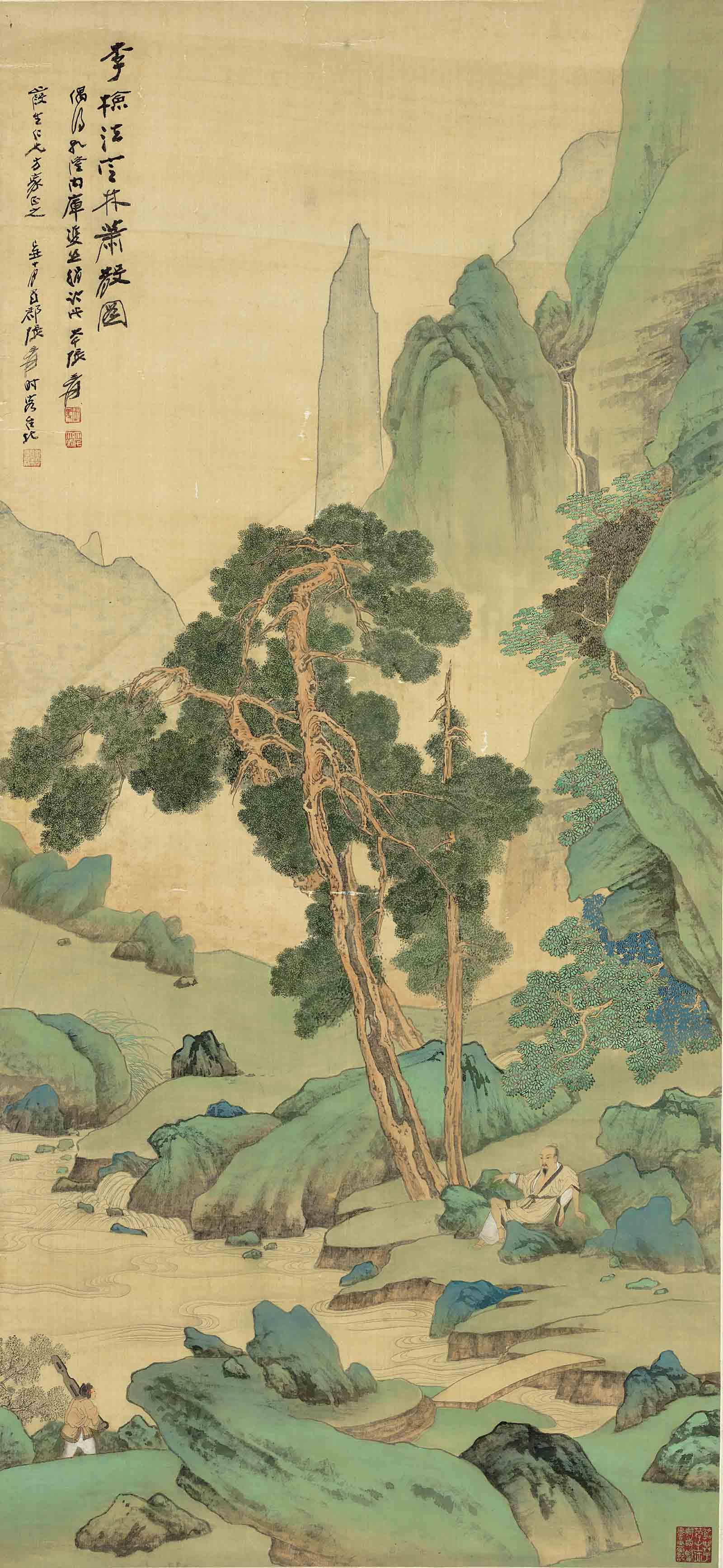 张大千-李检法定林萧散图