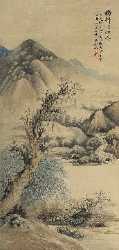 吴湖帆-梅柳渡江春(81.5X39cm)