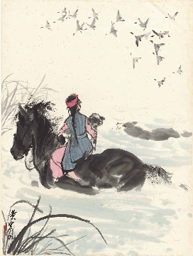 黄胄-仕女图 纸本
