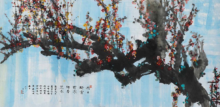 黄永玉-五色梅花(86X177cm)