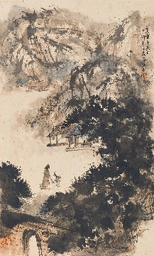 傅抱石－秋山访友54X32.5CM