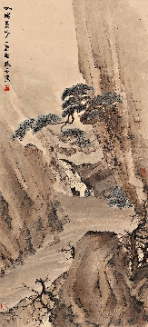 傅抱石  入眼荒寒(430x947) D0228-