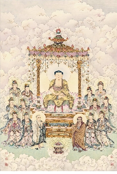 佛教图录图片-169-夏荆山佛像画-观音