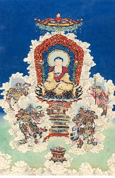 佛教图录图片-166-夏荆山佛像画-观音