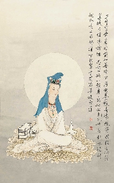 佛教图录图片-119-夏荆山佛像画-观音