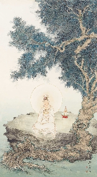 佛教图录图片-085-夏荆山佛像画-观音