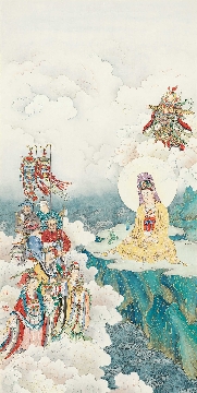佛教图录图片-075-夏荆山佛像画-观音