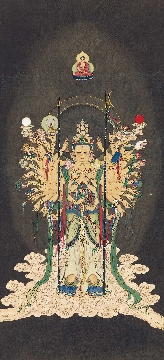 佛教图录图片-055-夏荆山佛像画-观音