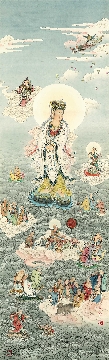 佛教图录图片-012-夏荆山佛像画-罗汉