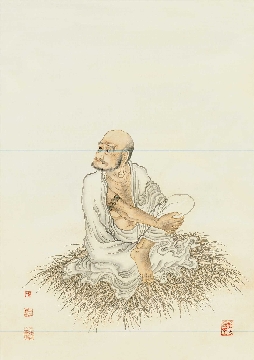 佛教图录图片-009-夏荆山佛像画-罗汉(十八罗汉-006)