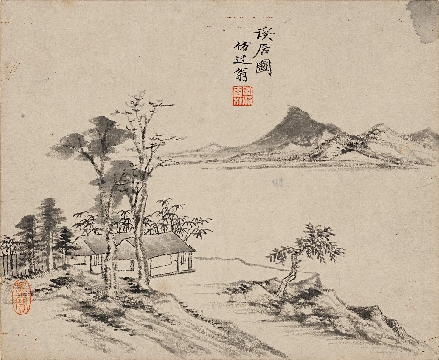 吴湖帆国画册页-溪居图(228x278)