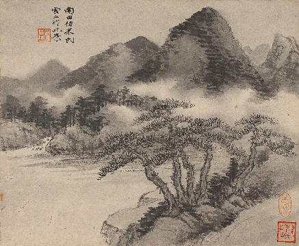 吴湖帆国画册页-南田米氏云山(229x278)
