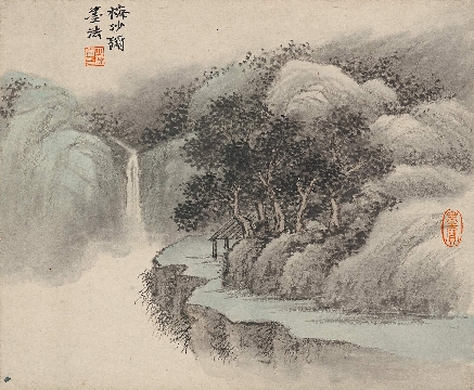 吴湖帆国画册页-梅沙弥墨法(229x278）