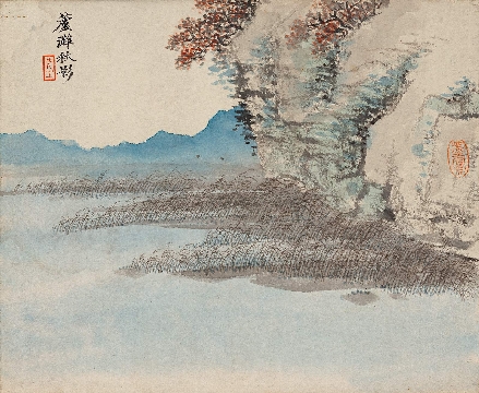 吴湖帆国画册页-芦滩秋影(228x278)