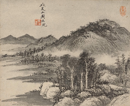 吴湖帆国画册页-北夏山图法苑(228x278)
