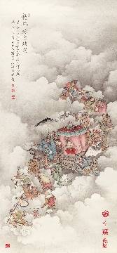 佛教图录图片-289-夏荆山佛像画-钟馗嫁妹