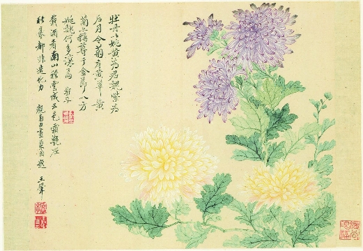 清_恽寿平_花卉图_9开-04