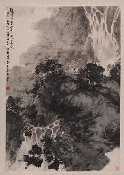 傅抱石 满身苍翠惊高风71×102