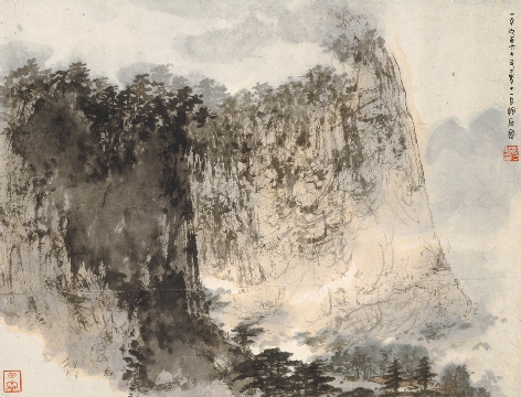 傅抱石 山水38x50