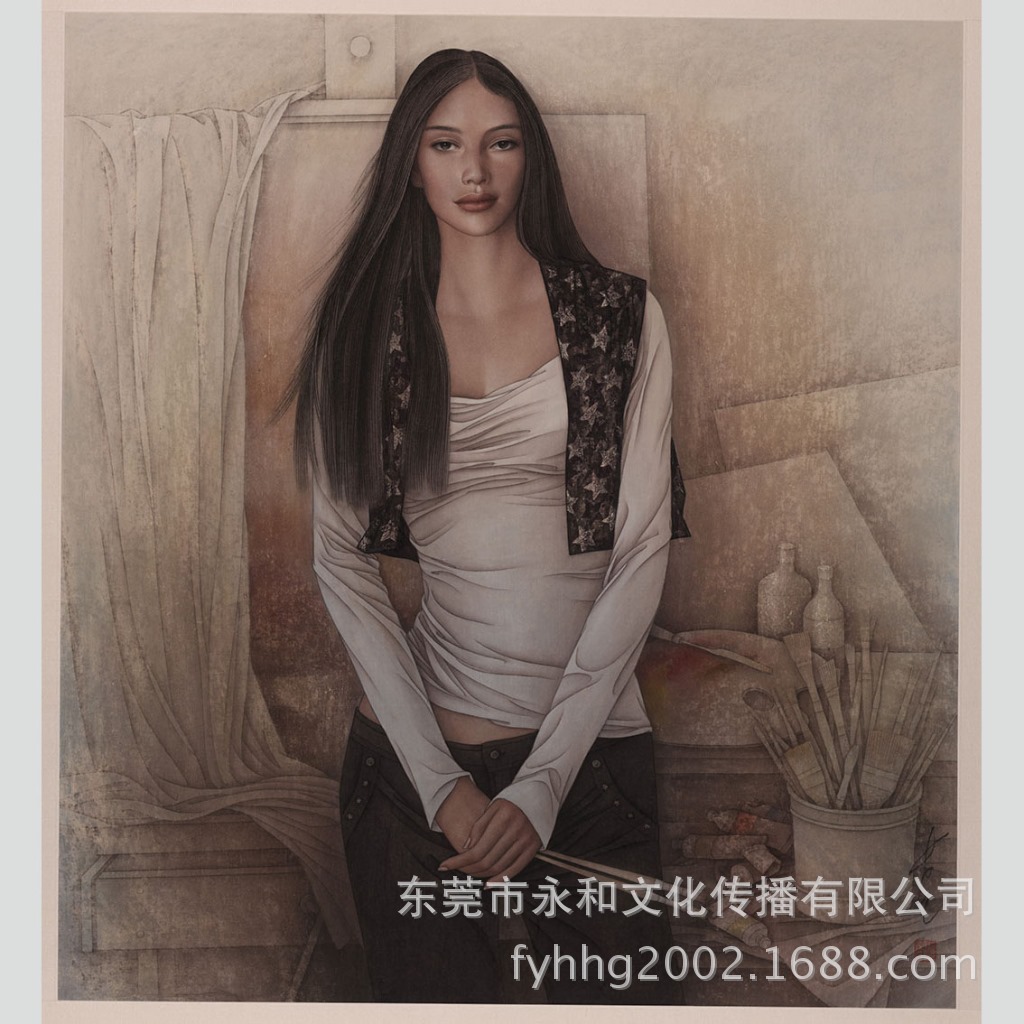 冯长江 女画家83×90