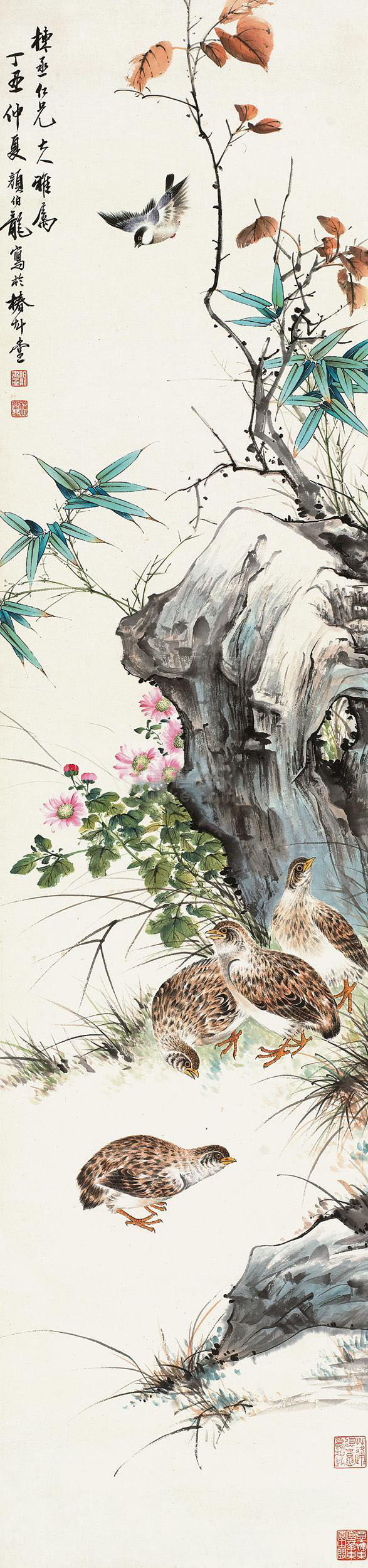 颜伯龙作品欣赏颜伯龙 春意 立轴 设色纸本