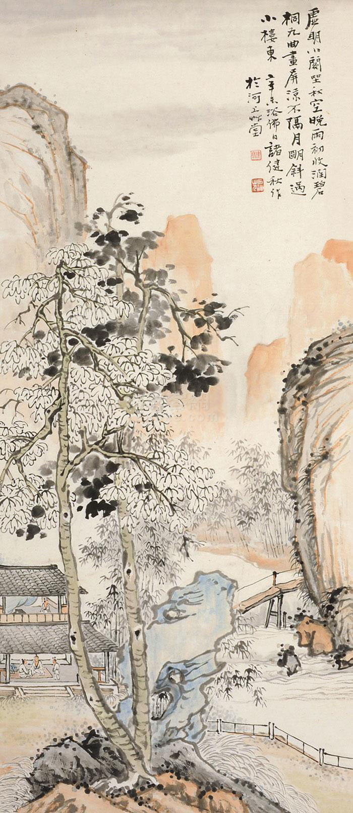 诸建秋 山水 立轴 纸本作品欣赏