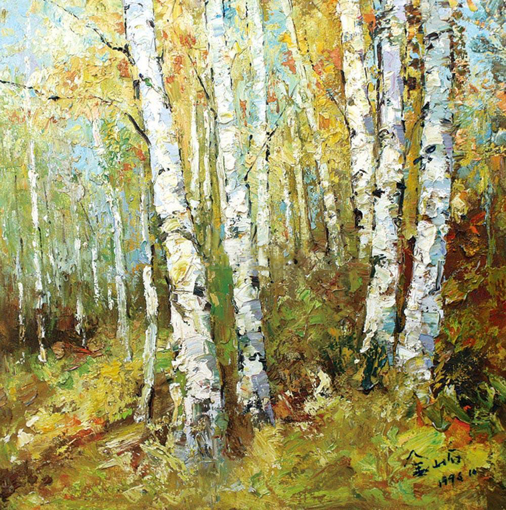 全山石 树林 油画 2011-03-13拍卖价格润格|平