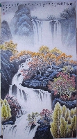 秋山飞瀑圖