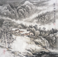 郭换林的雪景山水画作品