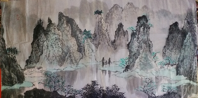 白雪石风格的漓江山水画