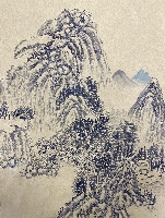 杨斐国画作品《拟古山水》