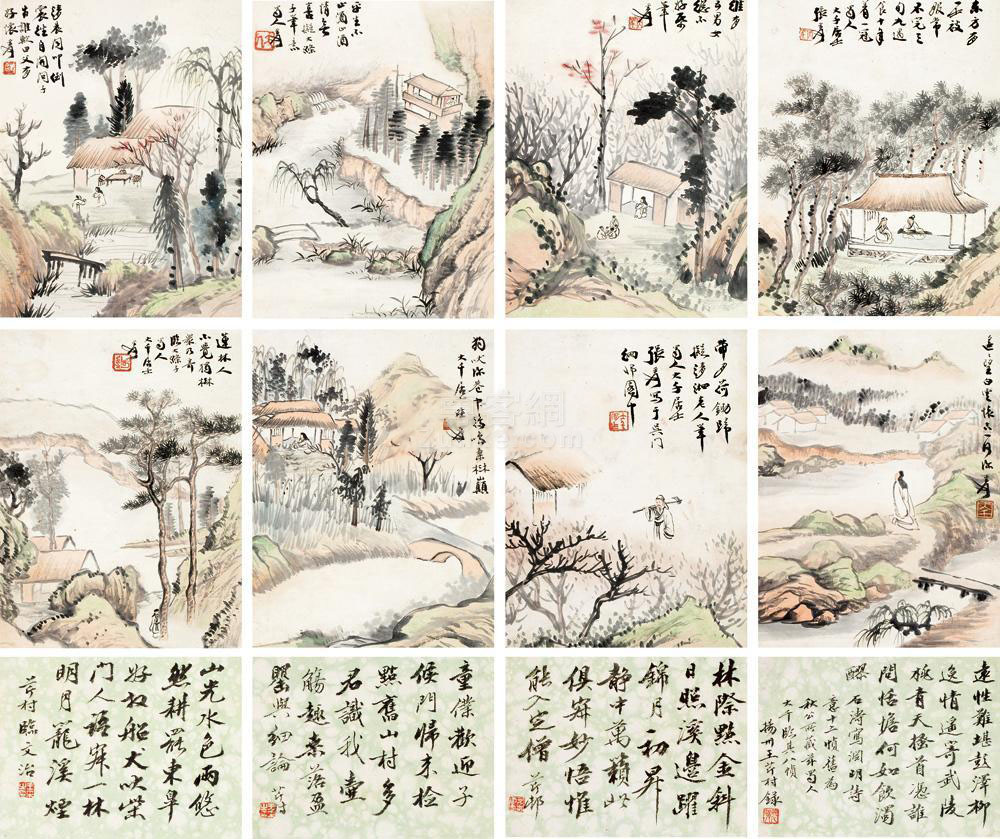 �Ŵ�ǧ ɽˮ�鷨 ��ҳ ��ɫֽ����Ʒ����