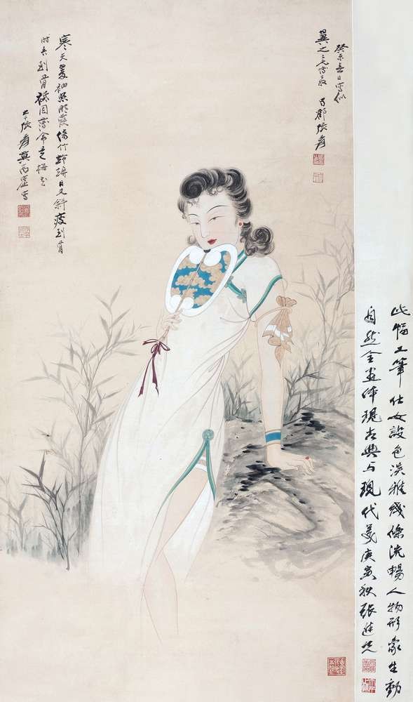 0048_����Ħ����Ů_�Ŵ�ǧ_1943����_ֽ����ɫ ������Ʒ����