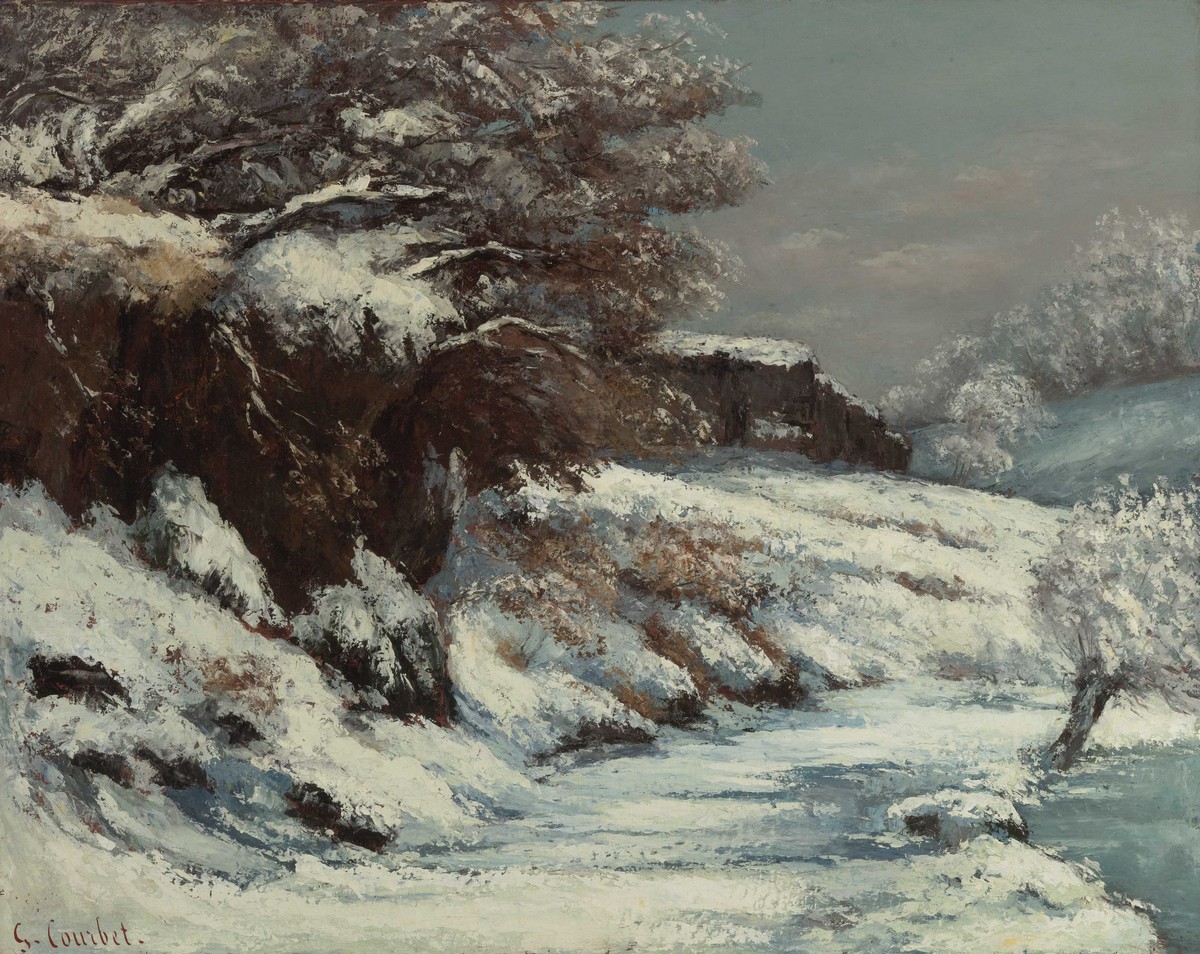 0286_印象派油画_3_Gustave_Courbet-EFFET_DE_NEIGE0_库尔贝-库尔贝
