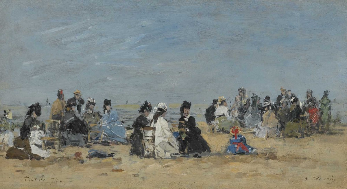 Eugene Boudin Trouville Scene De Plage