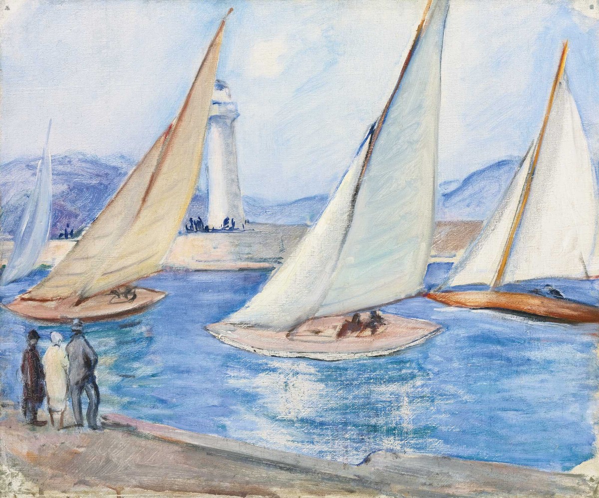 []0239_印象派油画_4_henri_lebasque-depart_de_regates_dans_le