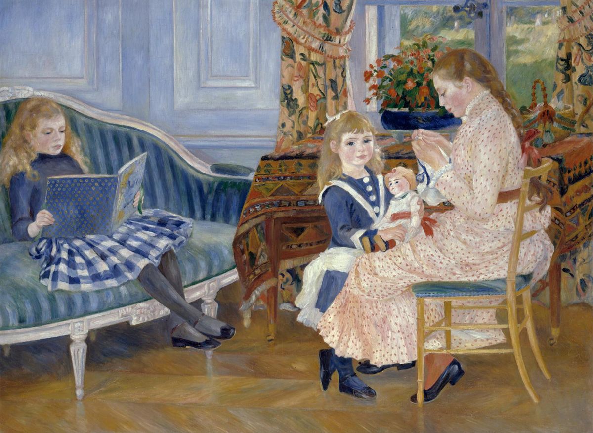 0018_雷诺阿绘画油画图集TIF格式_Auguste_Renoir_-_L_après-midi_des_enfants_à_Wargemont