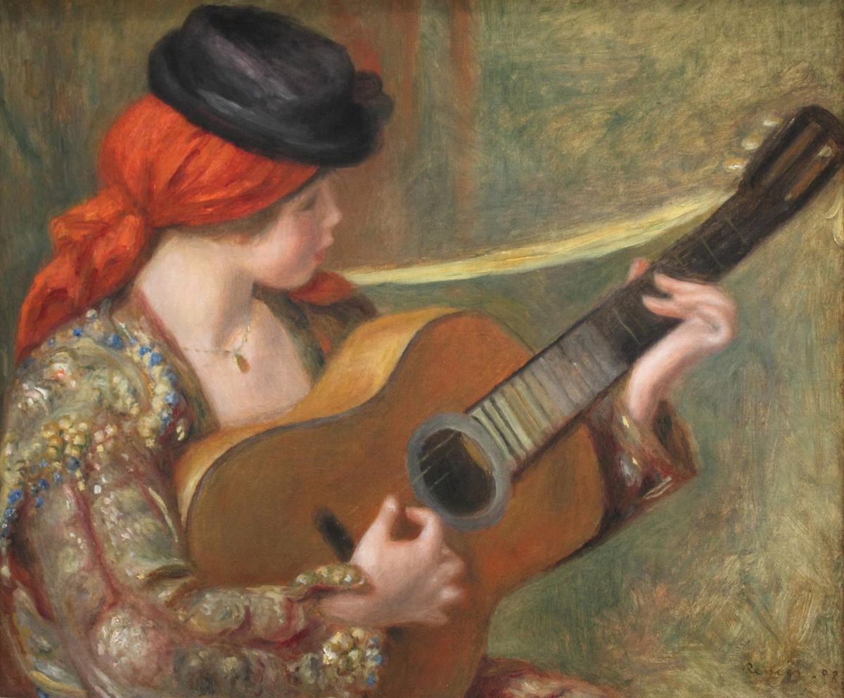 0134_雷诺阿绘画油画图集TIF格式_Young_Spanish_Woman_with_a_Guitar