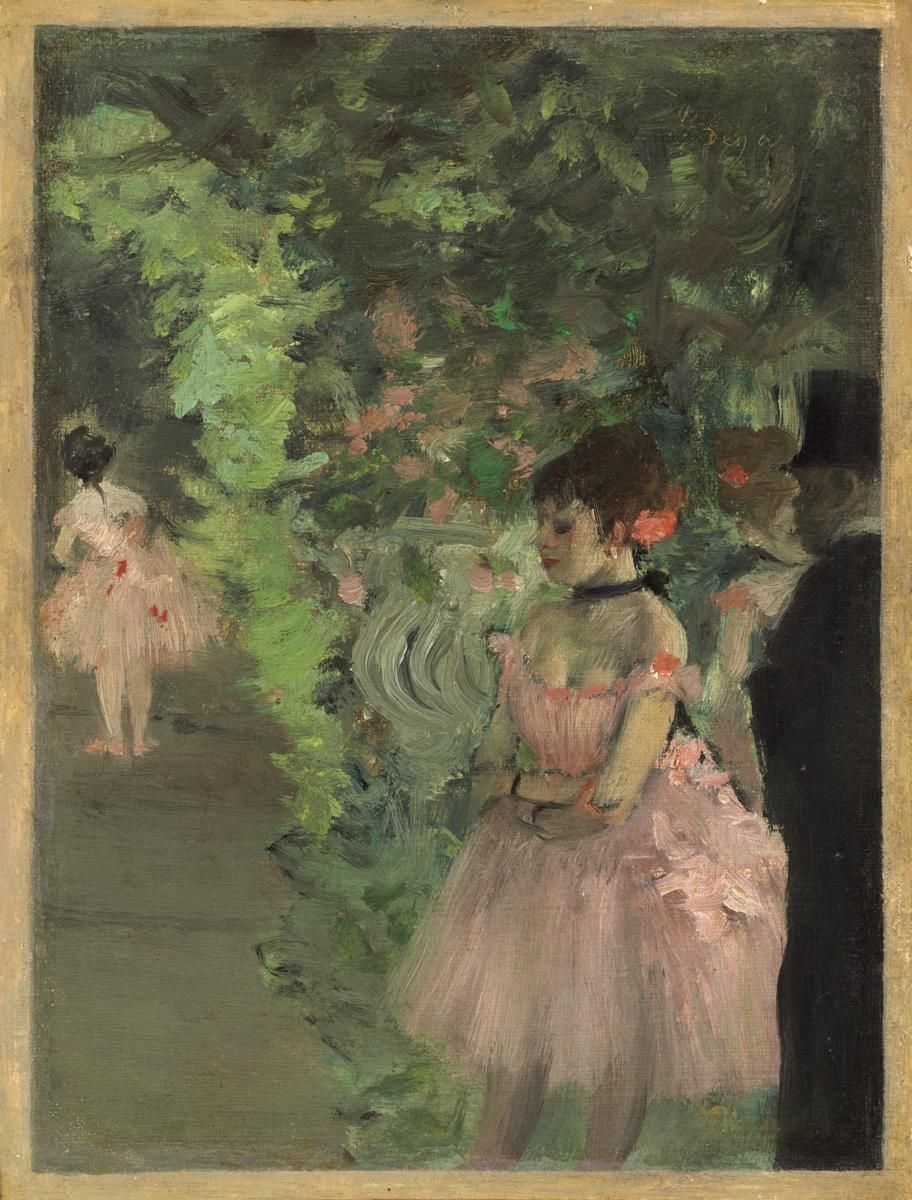 0034_德加绘画油画图集TIF_Edgar_Degas_-_Dancers_in_the_wings