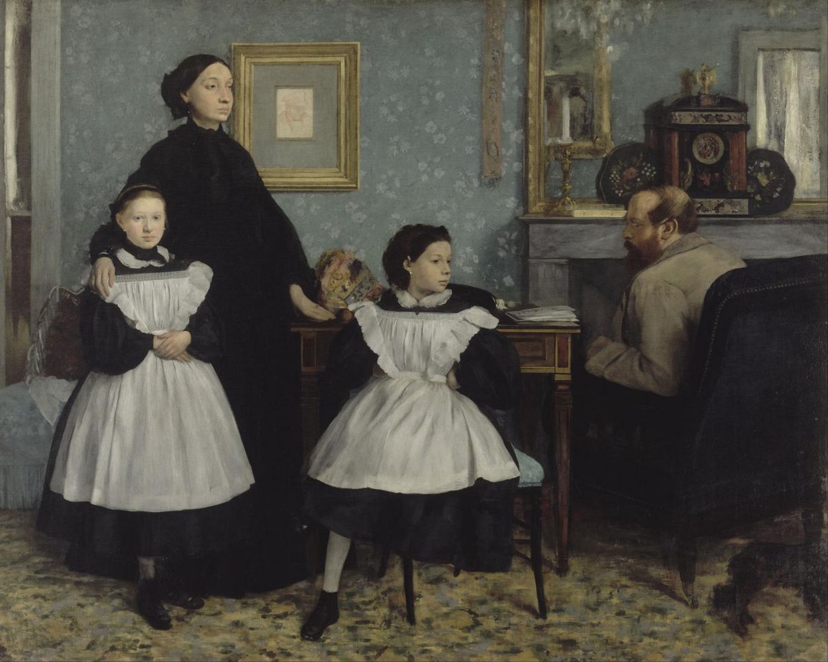 0048_德加绘画油画图集TIF_Edgar_Degas_-_La_Bellelli_Familio_1858-69