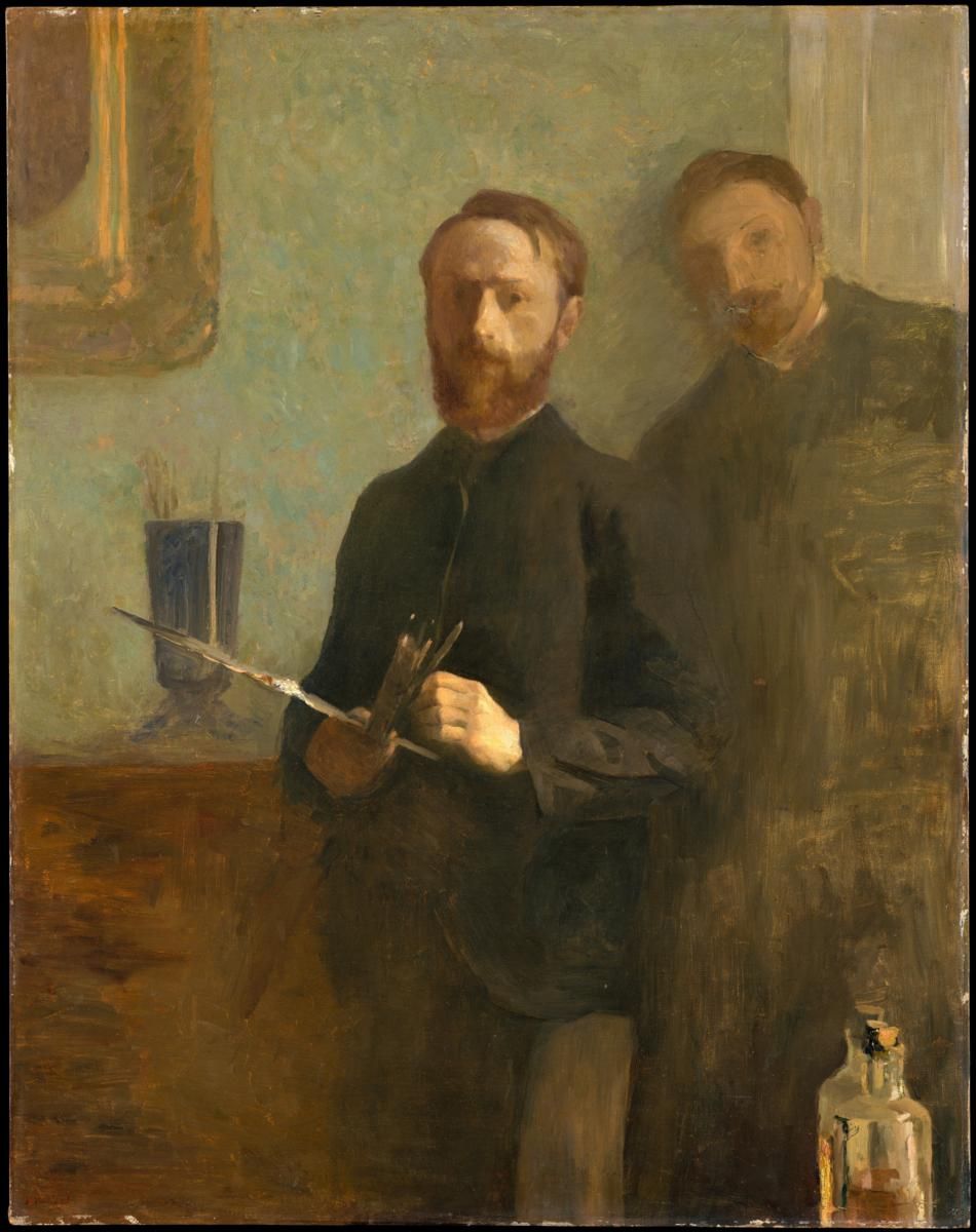 0088_维亚尔绘画油画图集TIF_Edouard_Vuillard-Self-Portrait_with_Waroquy