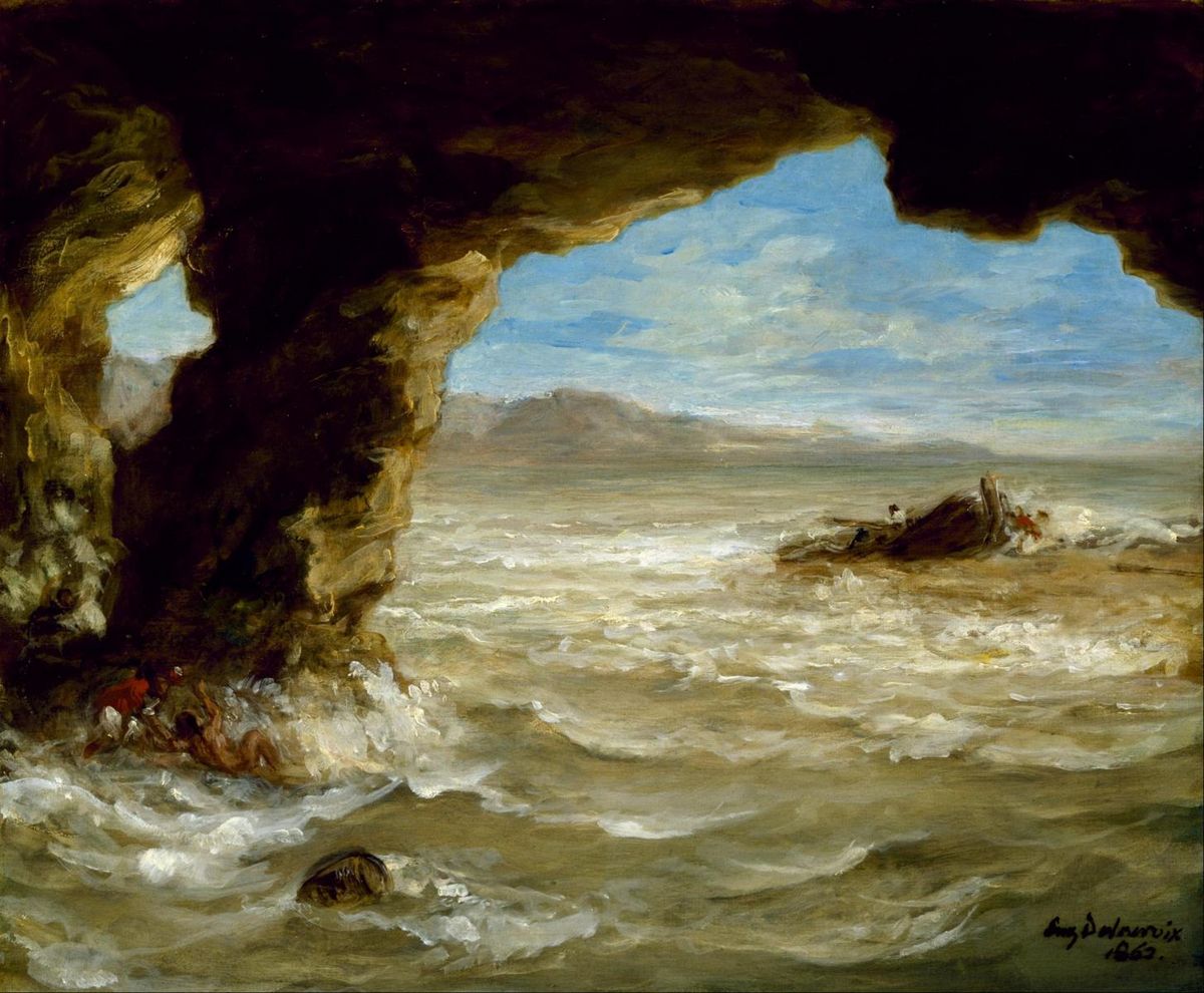 0087_德拉克洛瓦绘画油画图集TIF_Eugene_Delacroix_-_Shipwreck_on_the_Coast_-_Google_Art_Project