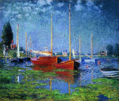 0222_莫奈高清油画绘画作品JPG格式_2（用PS软件打开太大）莫奈-成双的红帆船