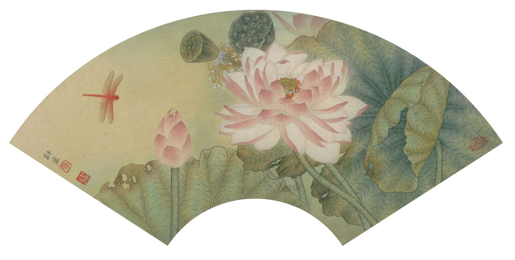 国画高清大图0049高清李科宏国画工笔画作品tif格式荷香蜓来舞真迹