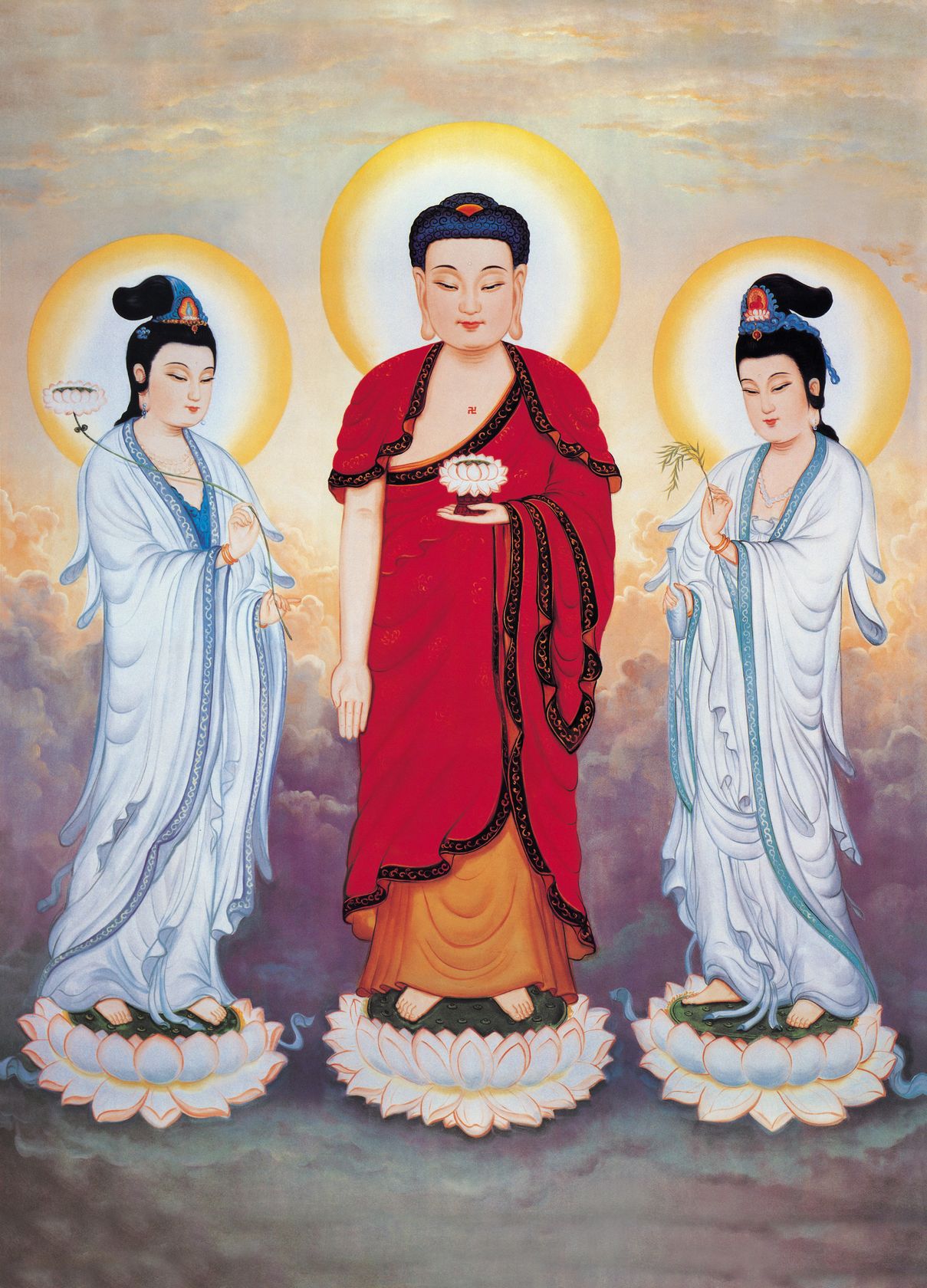 多張大張阿彌陀佛和西方三聖像－－台灣學佛網