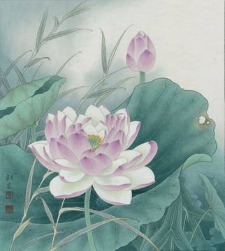 0019_李科宏工笔画荷花高清图jpg-紫莲飘香晨风里_4705x5275px_jpg