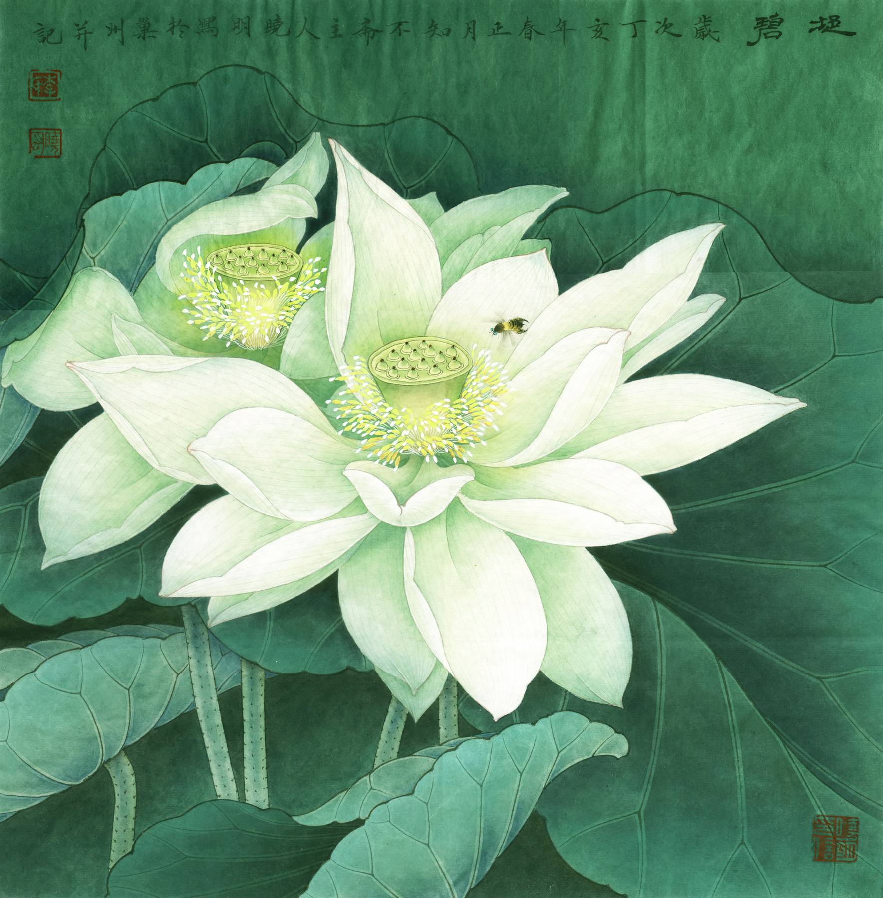 国画高清大图0031李晓明工笔画荷花高清图jpg凝碧4655x4735pxjpg300