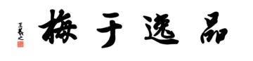 0128_王羲之兰亭体数字书法-四字横幅品逸于梅136x33cm_21417x5197PX_TIF_400DPI_326_0